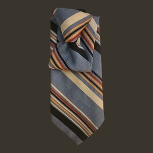 Vtg SNAPPER Baby Blue Striped Clip-on Tie